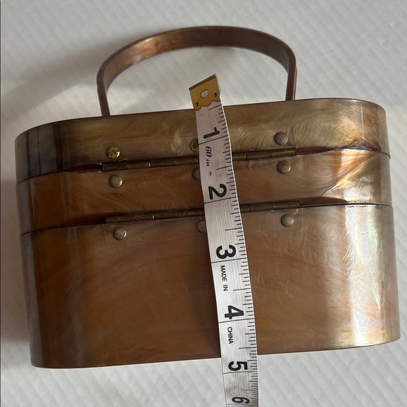 Vintage Brown metallic Cosmetic Case - Picture 6 of 7